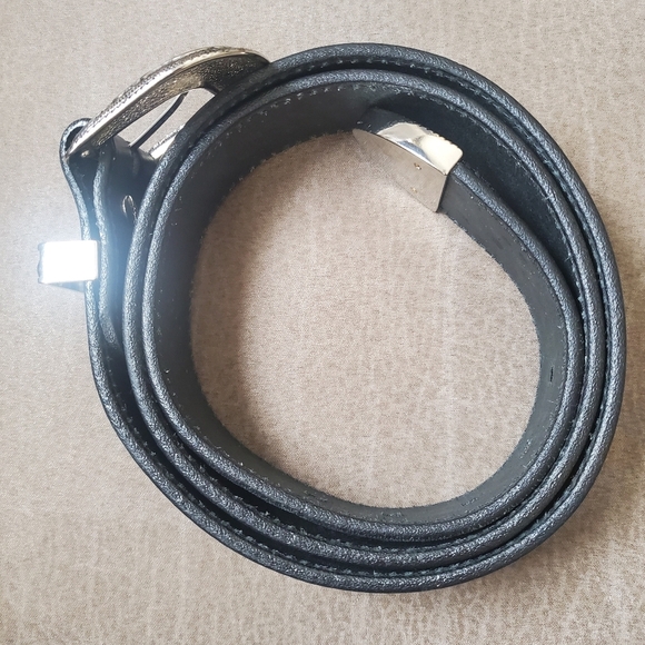 Bull Hide Belt Co. The Wayne Basket Weave Embossed Leather Belt Black Size 44 - Picture 15 of 15